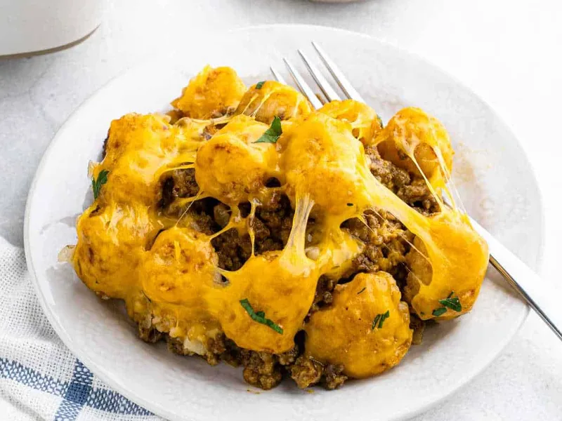 Cheesy Ground Beef Tater Tot Casserole