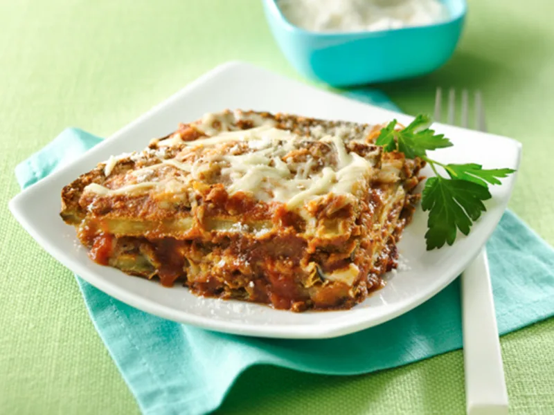 Baked Eggplant Parmesan with Fiber Cereal Crust