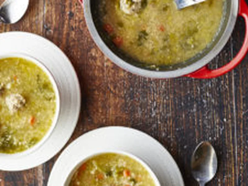 Italian Wedding Soup with Herb Meatballs
