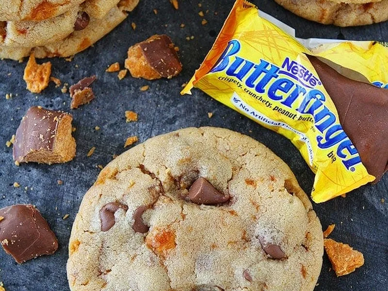 Peanut Butter Butterfinger Chocolate Chip Cookies