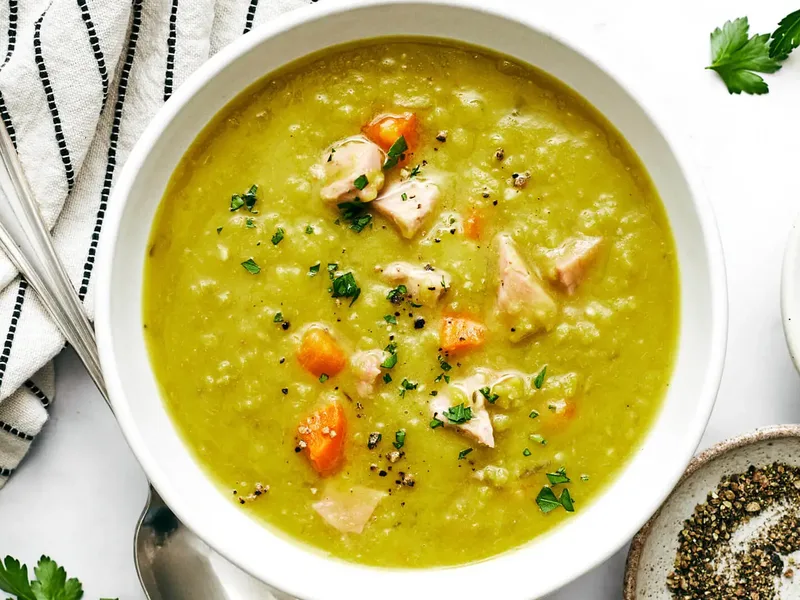 Classic Split Pea Soup with Ham Bone