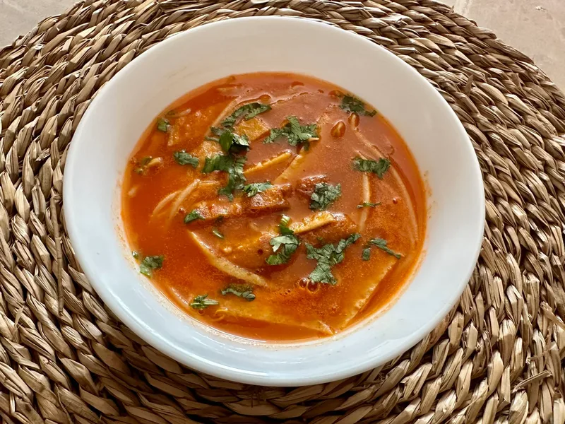Chinese Restaurant Tomato Soup with Egg Ribbons