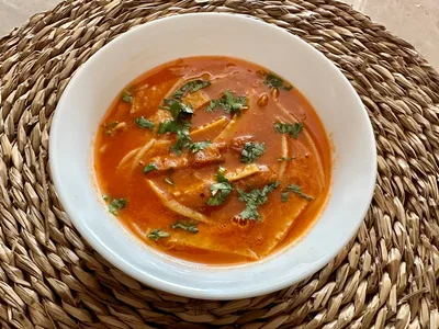 Chinese Restaurant Tomato Soup with Egg Ribbons