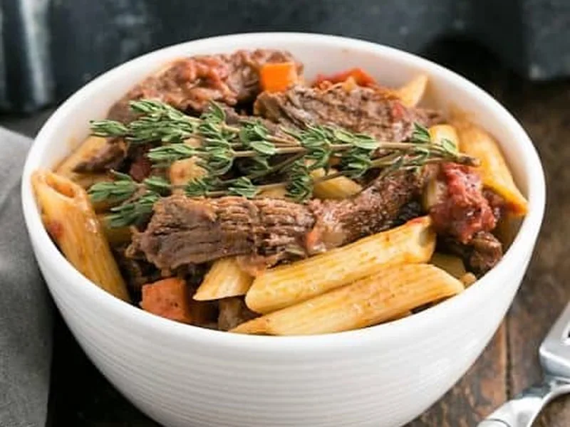 Slow-Cooked Beef Ragu with Penne Pasta