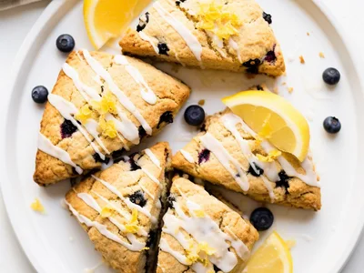 Low-Carb Almond Flour Lemon Blueberry Scones Recipe