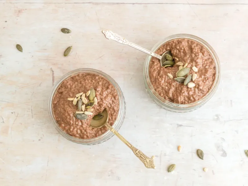 Keto Mocha Chia Protein Pudding