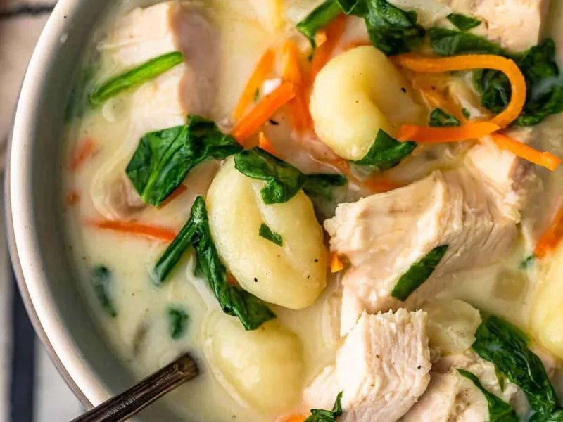 Creamy Chicken Gnocchi Soup with Spinach