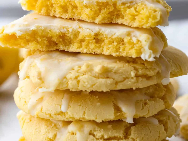 Lemon Cake Mix Cookies with Glaze