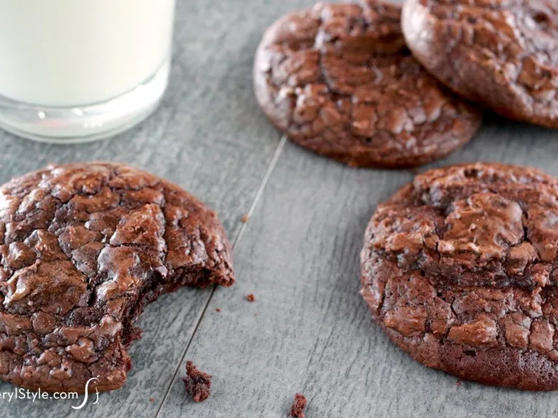Chewy Double Chocolate Brownie Cookies with Coffee