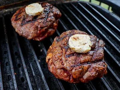 Grilled Spinalis Steaks with Garlic Butter