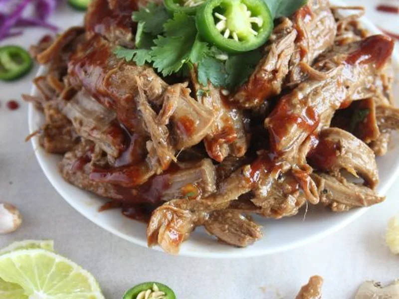 Slow Cooker Ginger Jalapeno Pulled Pork