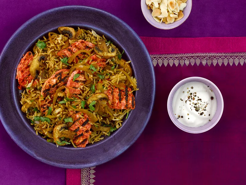 Tandoori Chicken with Mushroom Pilau