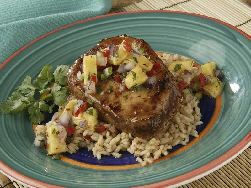 Grilled Pork Chops with Pineapple Salsa