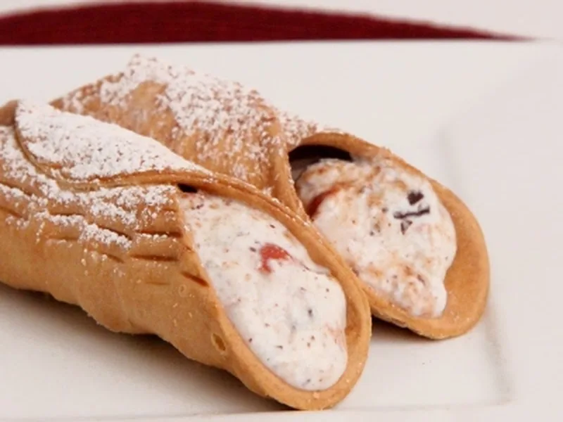 Chocolate Cherry Cannoli with Sweet Ricotta Filling