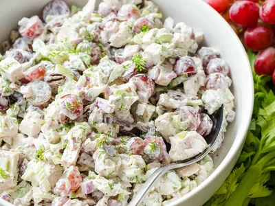 Easy Chicken Salad with Grapes, Pecans, and Fresh Dill