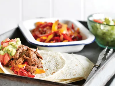 Barbecued Beef Fajitas with Avocado Salsa