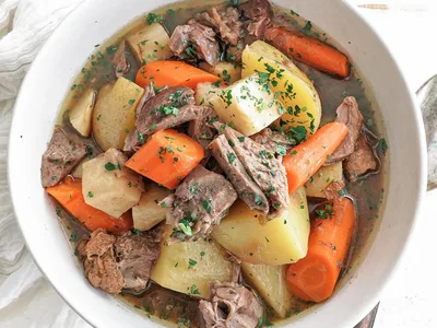 Braised Lamb Shanks Stew with Root Vegetables