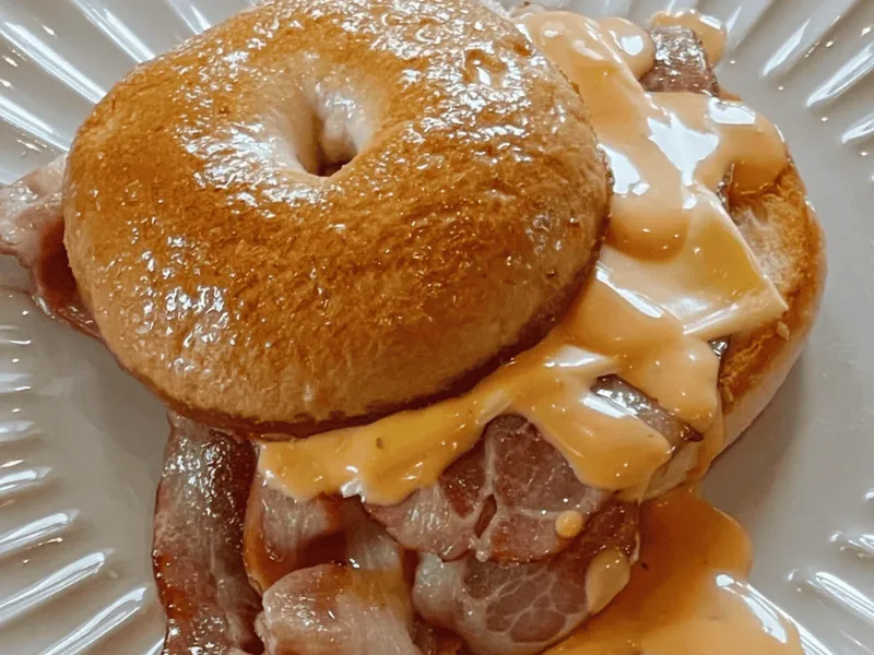 Air Fryer Cheddar Cheese Bagels with Greek Yogurt