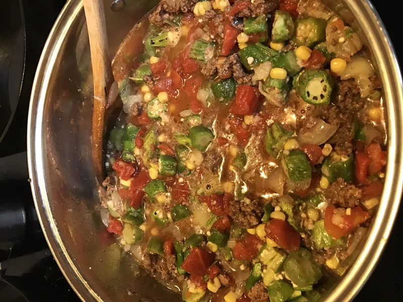 Easy Ground Beef and Okra Gumbo with Ro-Tel