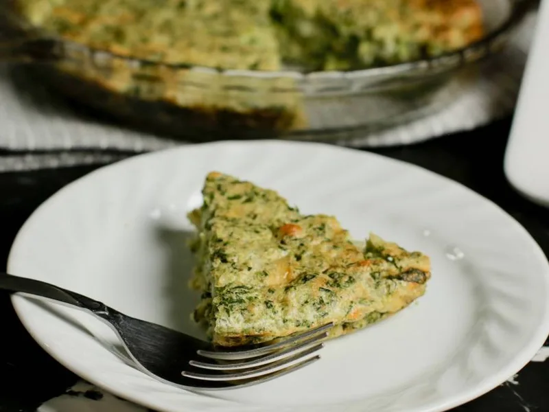 Crustless Spinach Soufflé with Cornstarch Base