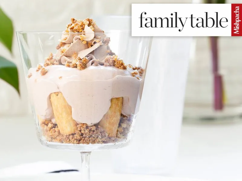 Frozen Praline Mousse Cups with Hazelnut Bamba Crust