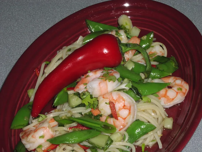 Thai Noodle Salad with Prawns, Lime and Fish Sauce