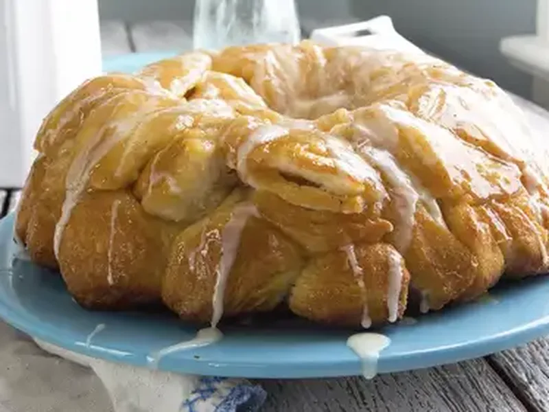 Spiced Eggnog Monkey Bread with Rum Glaze
