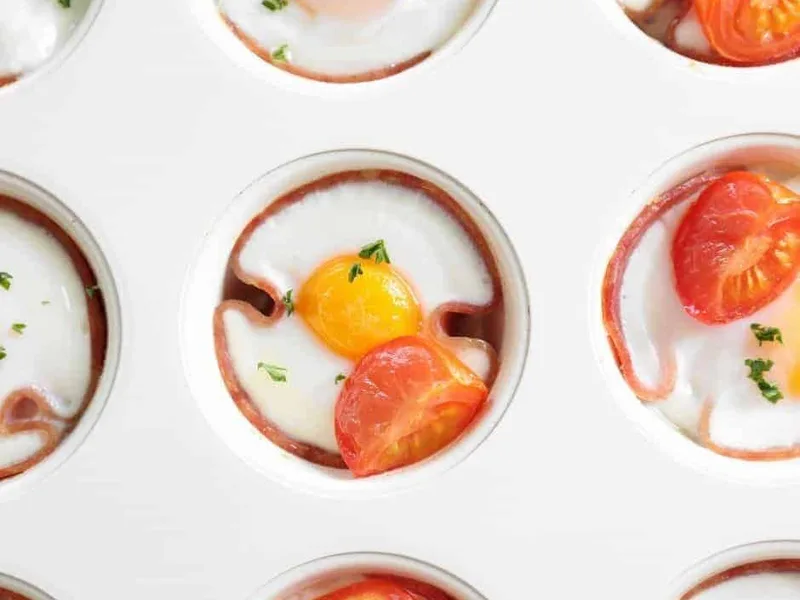 Air Fryer Ham and Egg Cups - Quick Breakfast in 5 Minutes