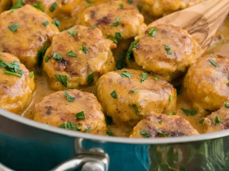 Chicken Meatballs in Creamy Paprika Sauce (Tefteli)