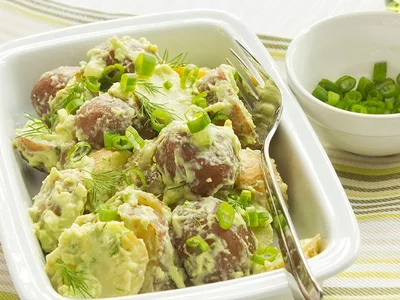 Dutch Potato Salad with Avocado and Wasabi Mayo