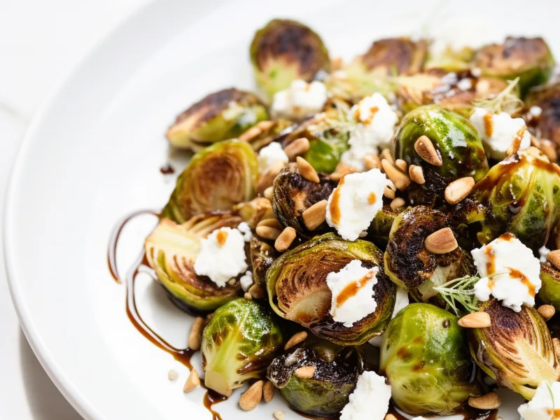 Low-Carb Balsamic Fig Roasted Brussels Sprouts with Feta