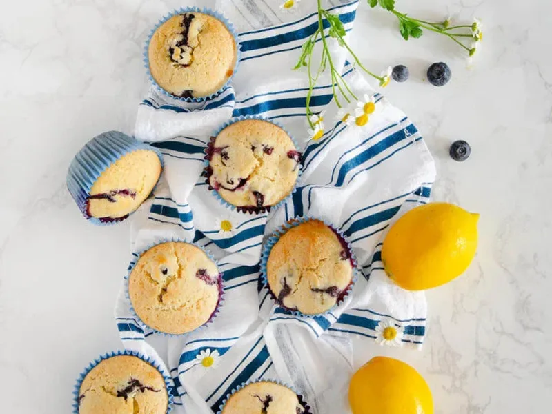 Lemon Blueberry Olive Oil Muffins