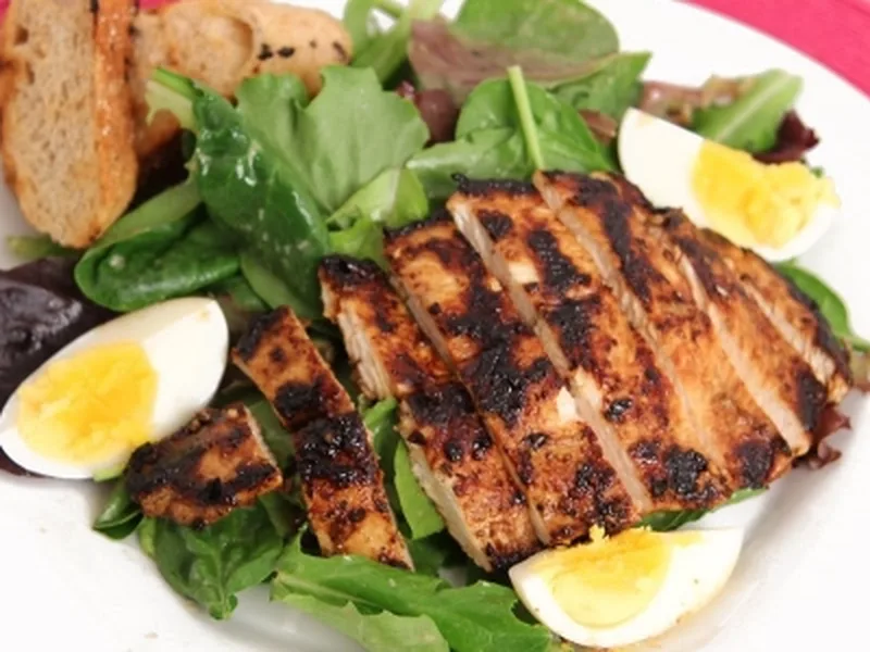 Grilled Chicken Caesar Salad with Homemade Dressing