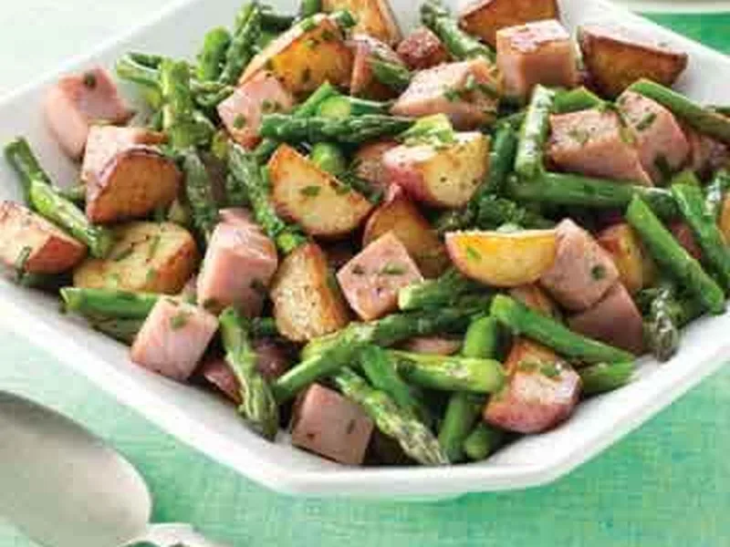 New Potatoes and Ham in Browned Butter