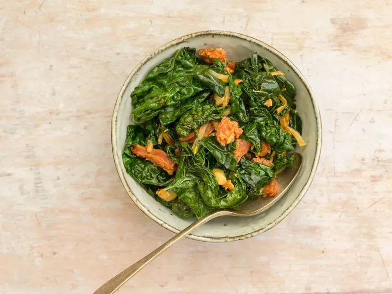 Low Carb Sauteed Kale and Chorizo Skillet