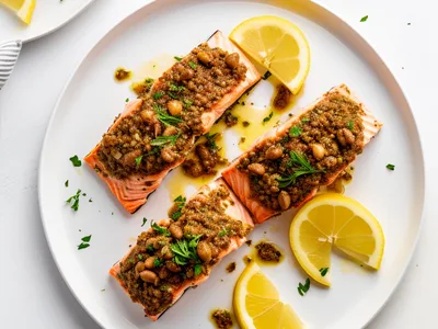Keto Mediterranean Baked Salmon with Kalamata Olive Tapenade