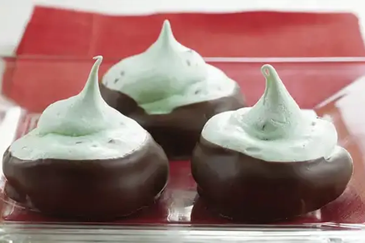 Overnight Mint Chocolate Chip Meringues with Chocolate Base | EasyCook
