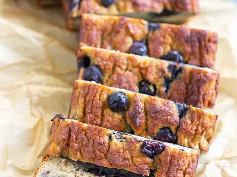 Paleo Banana Blueberry Breakfast Bread