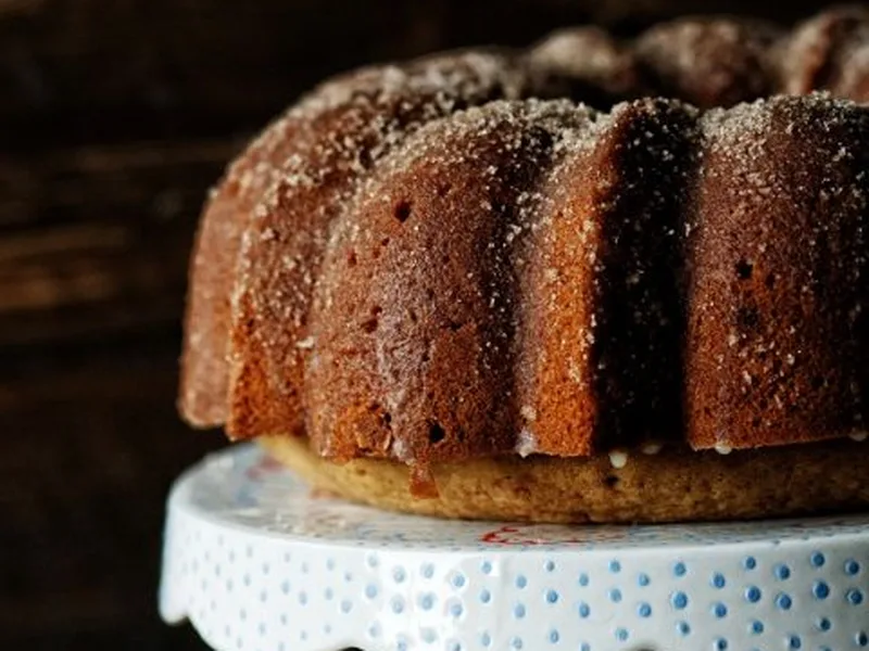 Bourbon Brown Sugar Bundt Cake with Cinnamon Sugar Coating