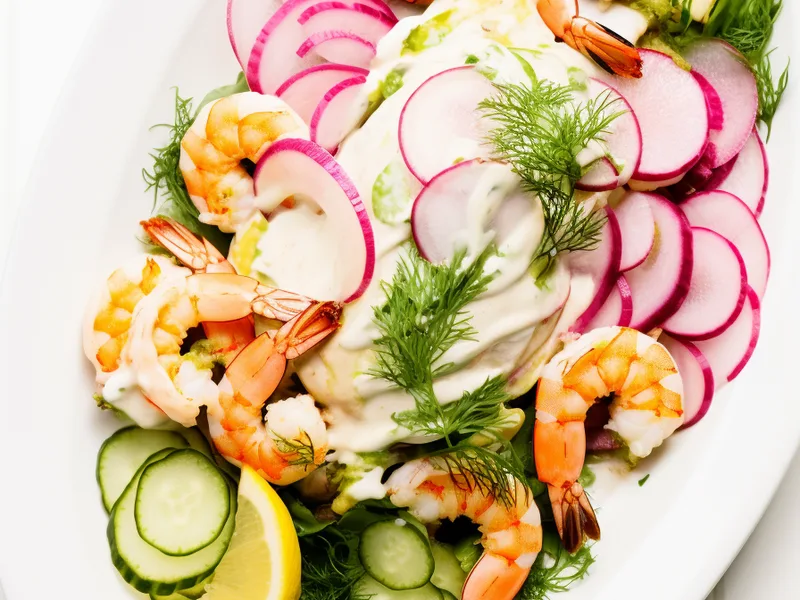 Keto Lemon Dill Shrimp Salad with Creamy Mayo Dressing