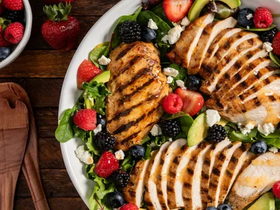 Grilled Chicken Salad with Hot Honey Vinaigrette