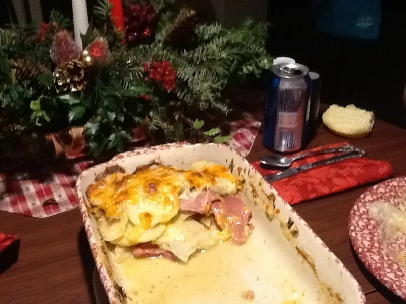 Ham and Potato Casserole with Cheese Sauce