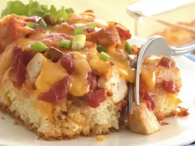 Salsa Chicken Fiesta Bake with Bisquick Crust