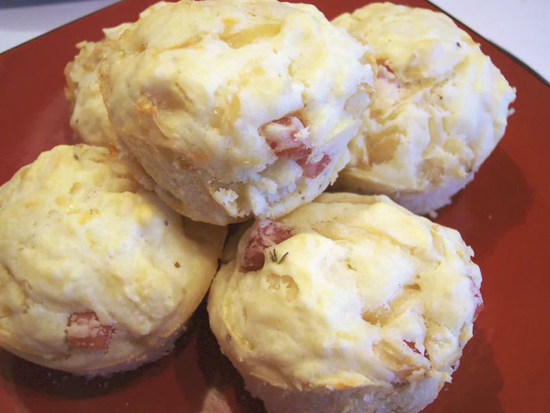 Savory Ham and Onion Muffins with Worcestershire and Thyme