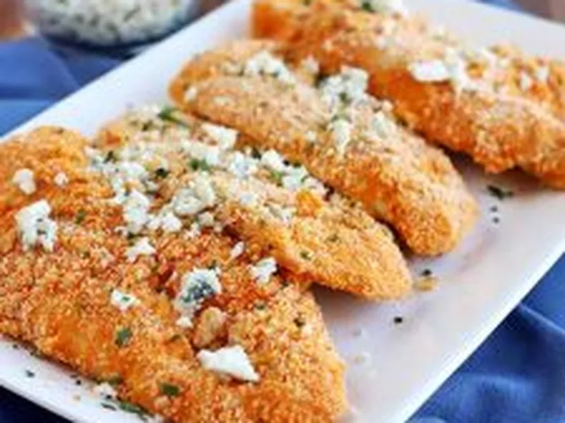 Crispy Buffalo Blue Cheese Baked Chicken Cutlets