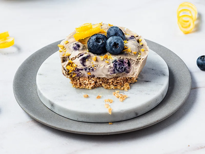 No-Bake Lemon Blueberry Cheesecake Bites with Greek Yogurt