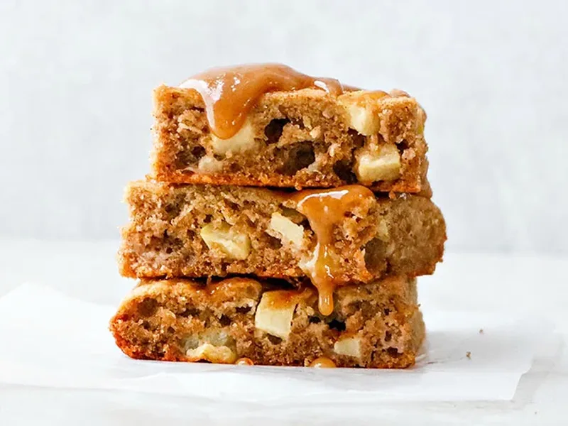 Coconut Flour Caramel Apple Brownies with Date Caramel