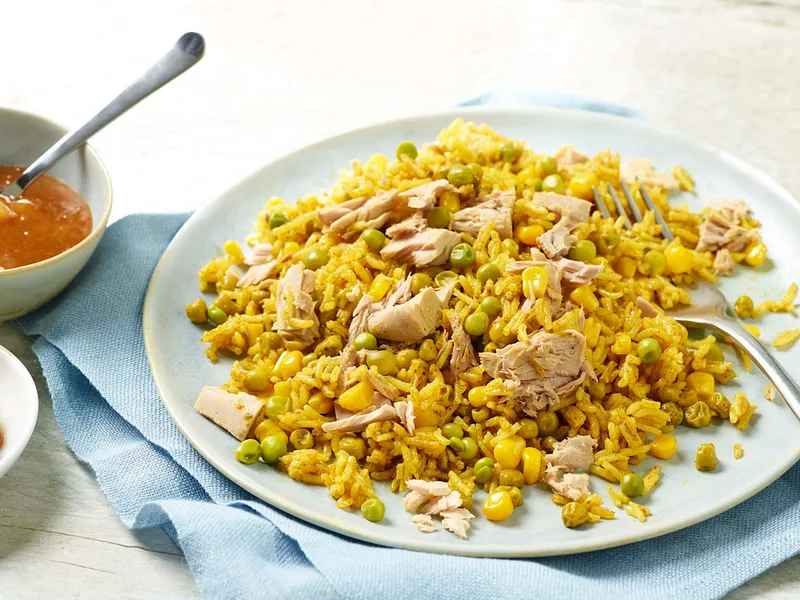 Tuna and Sweetcorn Pilaf with Tikka Curry