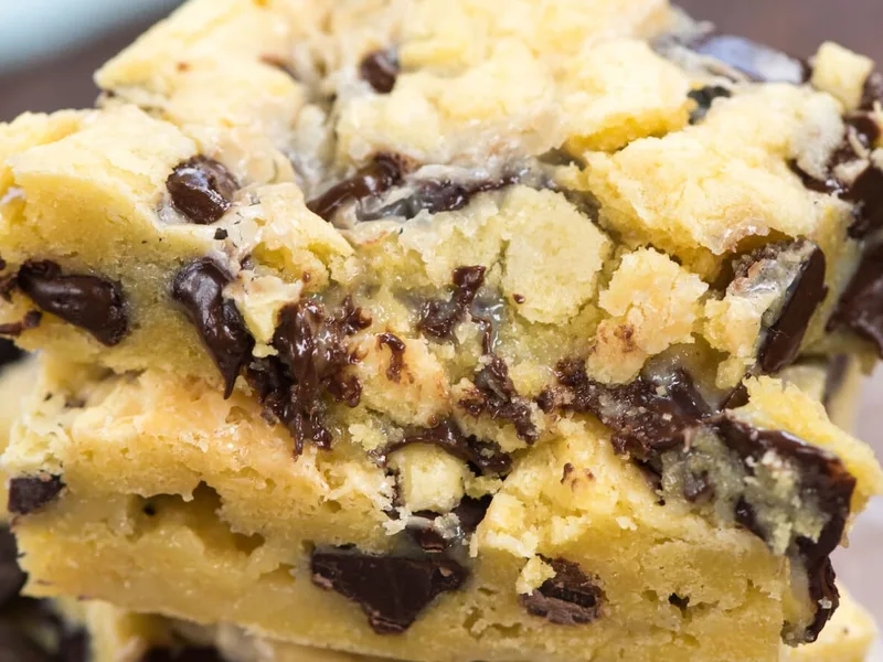 Gooey Chocolate Chip Cake Bars with Condensed Milk