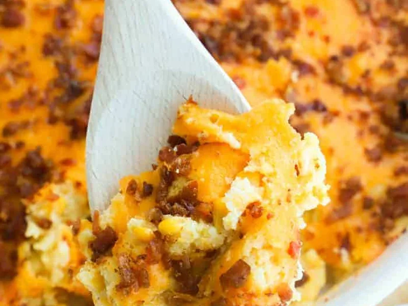 Bacon and Corn Casserole with Cheddar and Cornbread Mix